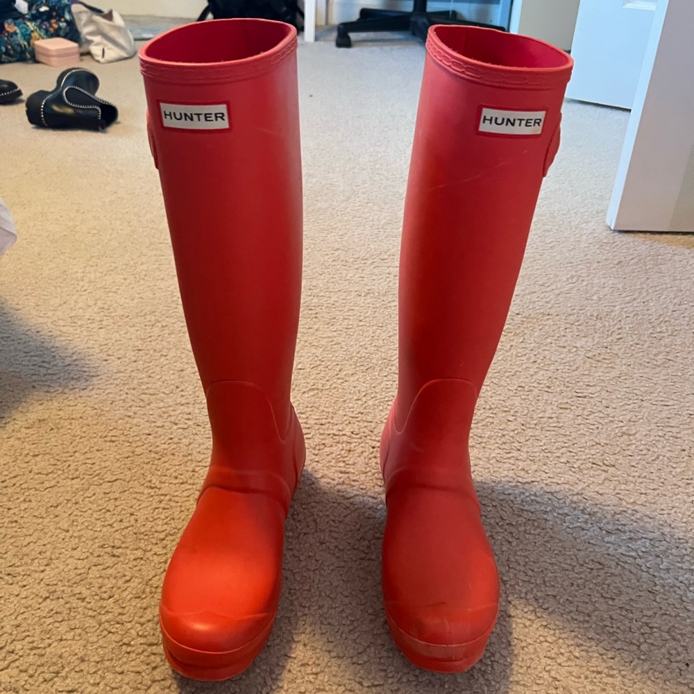 Hunter Wellies size 7 Sun-Cup Orange